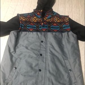 Empyre Mens Full Zip Quilted Hoodie Jacket